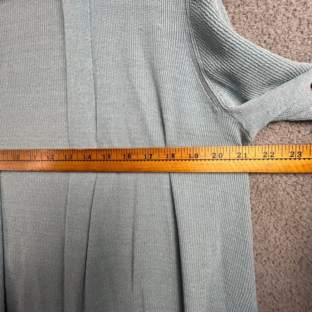Eileen Fisher Cardigan Sweater XL Linen Blend Ribbed Open Front Lt Blue‎ - Picture 4 of 9